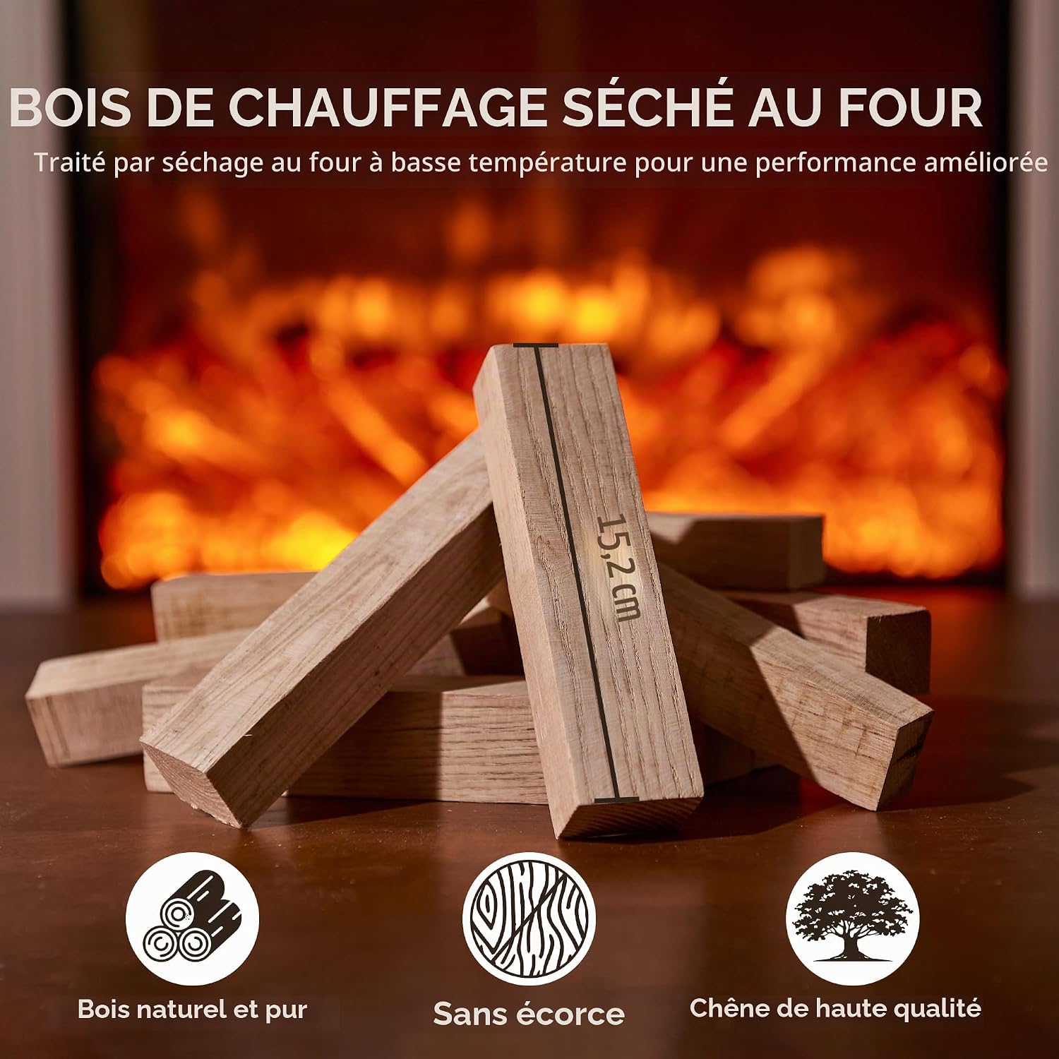 kiln dried oak firewood, debarked, 15.2 cm, 6.8 kg (5) kiln dried oak firewood, debarked, 15.2 cm, 6.8 kg (5)