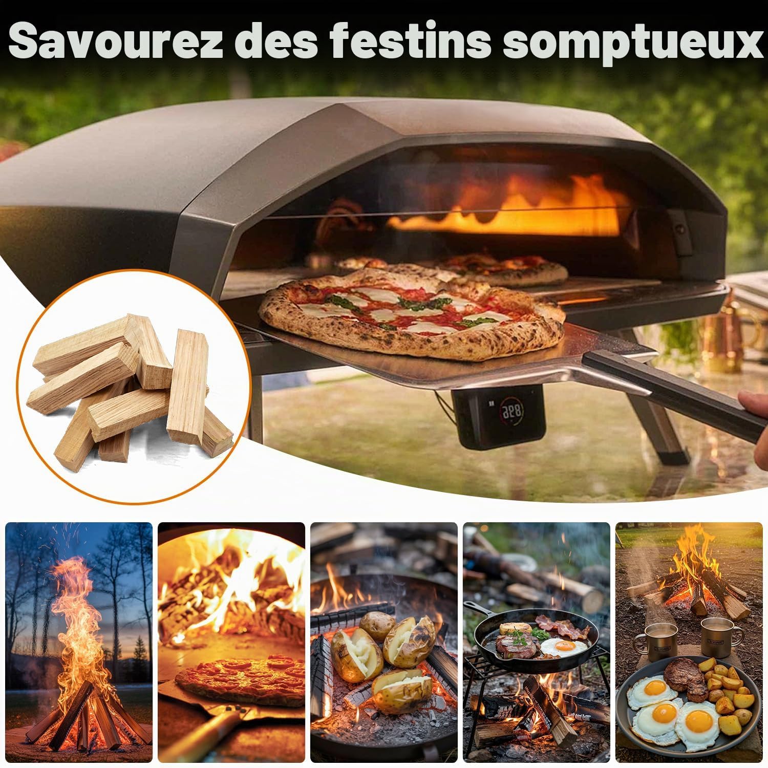 w&e choice 5.4 kg oven dried wood for pizza ovens, 15.2 cm oak firewood logs (4) w&e choice 5.4 kg oven dried wood for pizza ovens, 15.2 cm oak firewood logs (4)
